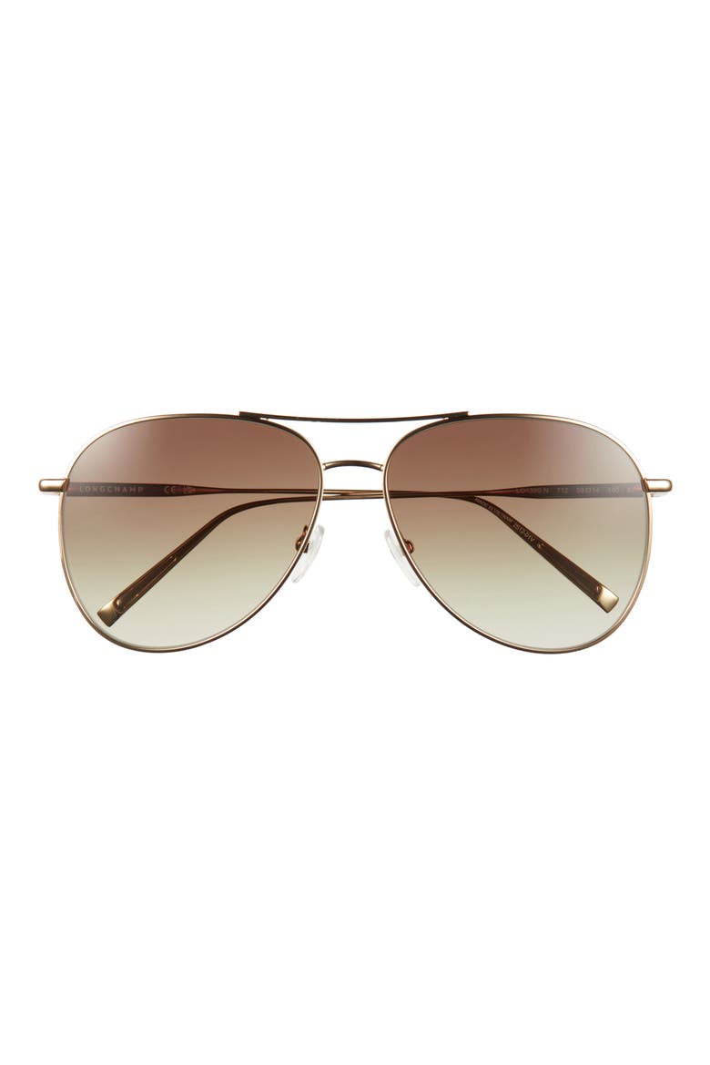 59mm Classic Aviator Gradient Sunglasses, Main, color, GOLD/ KHAKI