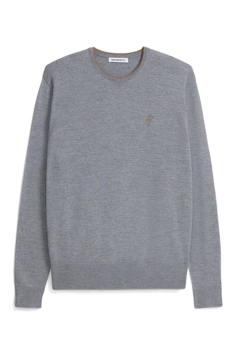 Extrafine Merino Tipped Crewneck, Main, color, Silver