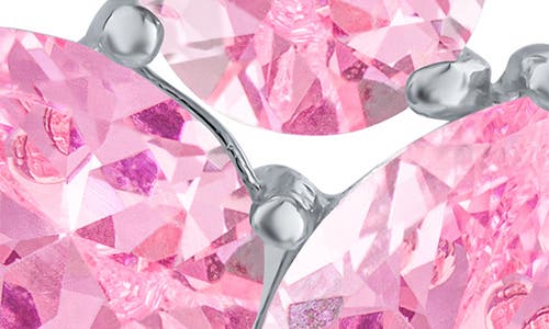 Cz By Kenneth Jay Lane Pear Cut Cubic Zirconia Cluster Stud Earrings In Pink/silver