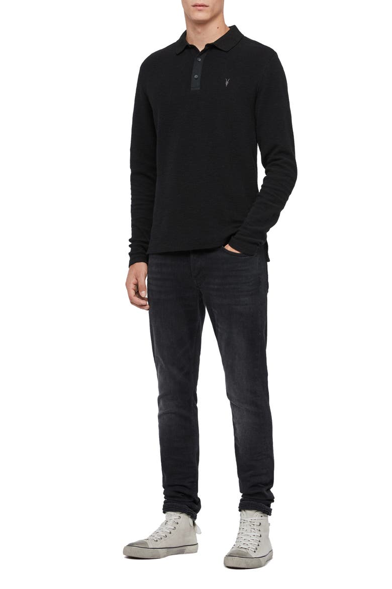 Muse Long Sleeve Thermal Henley, Alternate, color, BLACK