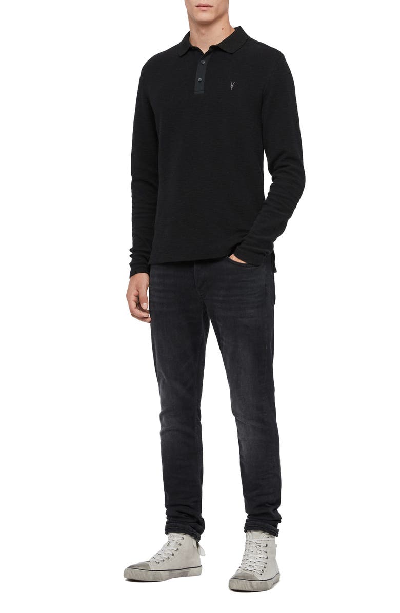 AllSaints Muse Long Sleeve Thermal Henley, Alternate, color,