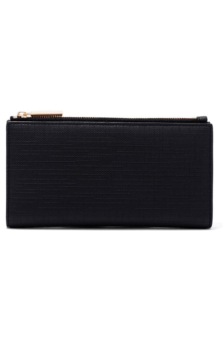 Dagne Dover Signature Slim Coated Canvas Wallet, Alternate, color,