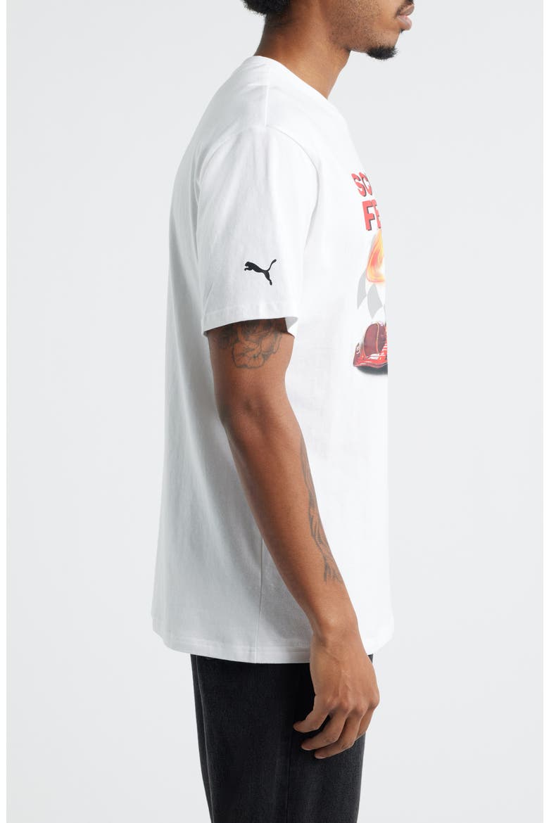 x Scuderia Ferrari Cotton Graphic T-Shirt, Alternate, color, PUMA WHITE