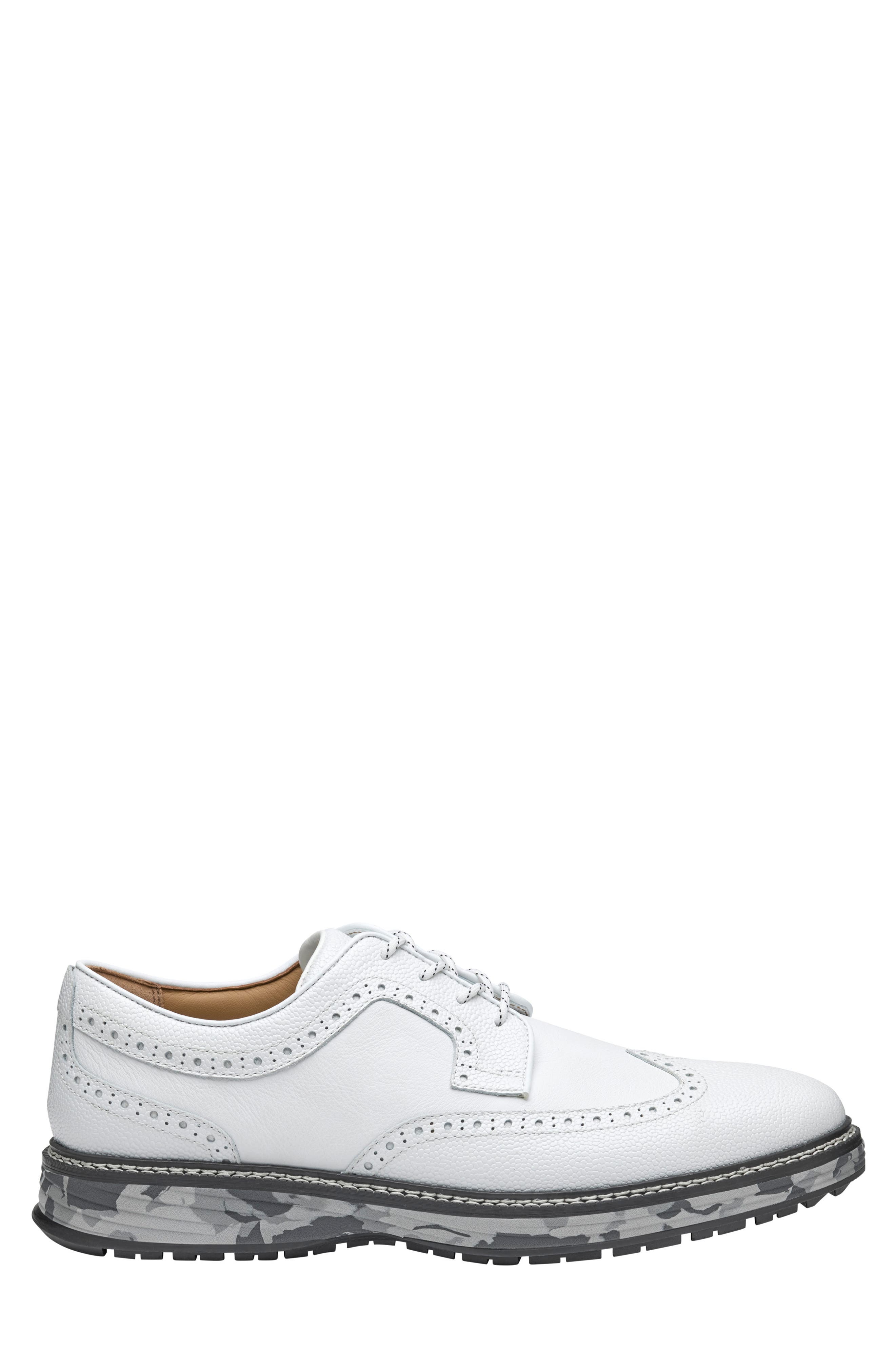 Johnston & Murphy Upton GL3 Luxe Hybrid Waterproof Golf Shoe, Alternate, color, White Wp Fg/ Scotch Grain