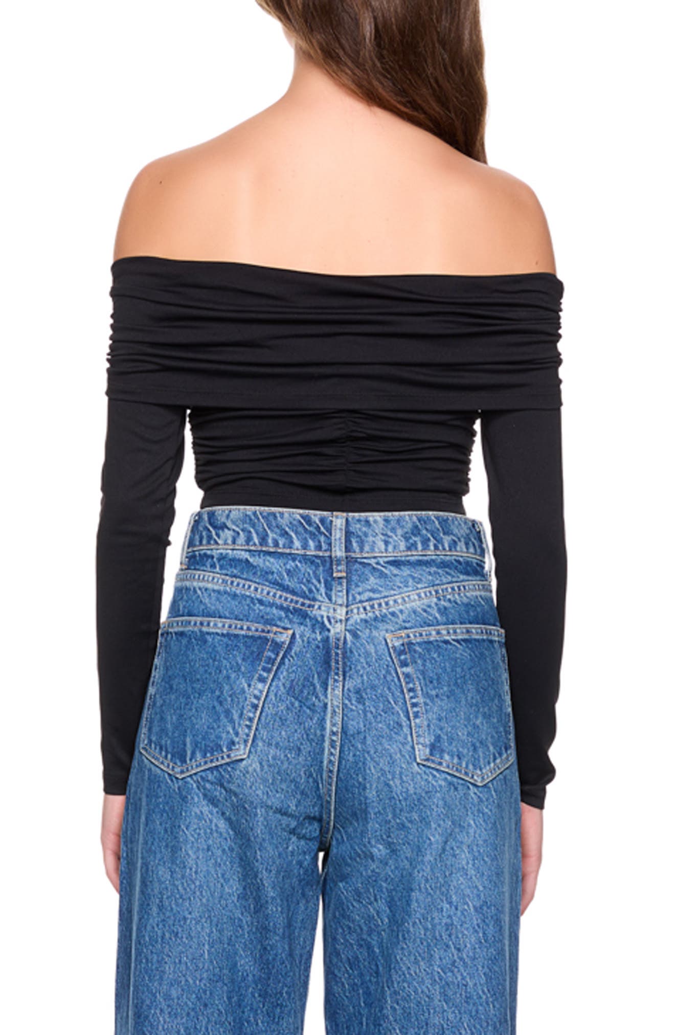 Off the Shoulder V-Wire Knit Top - image 2