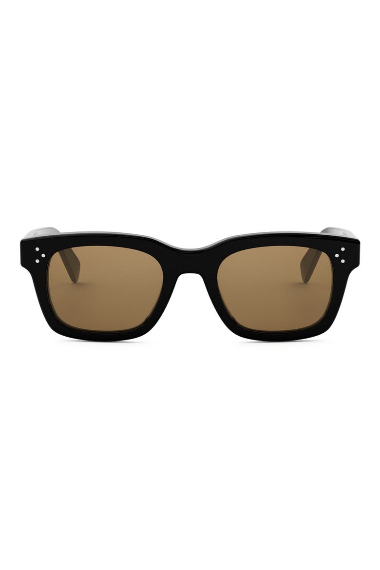Bold 3 Dots 50mm Square Sunglasses, Main, color, SHINY BLACK / ROVIEX