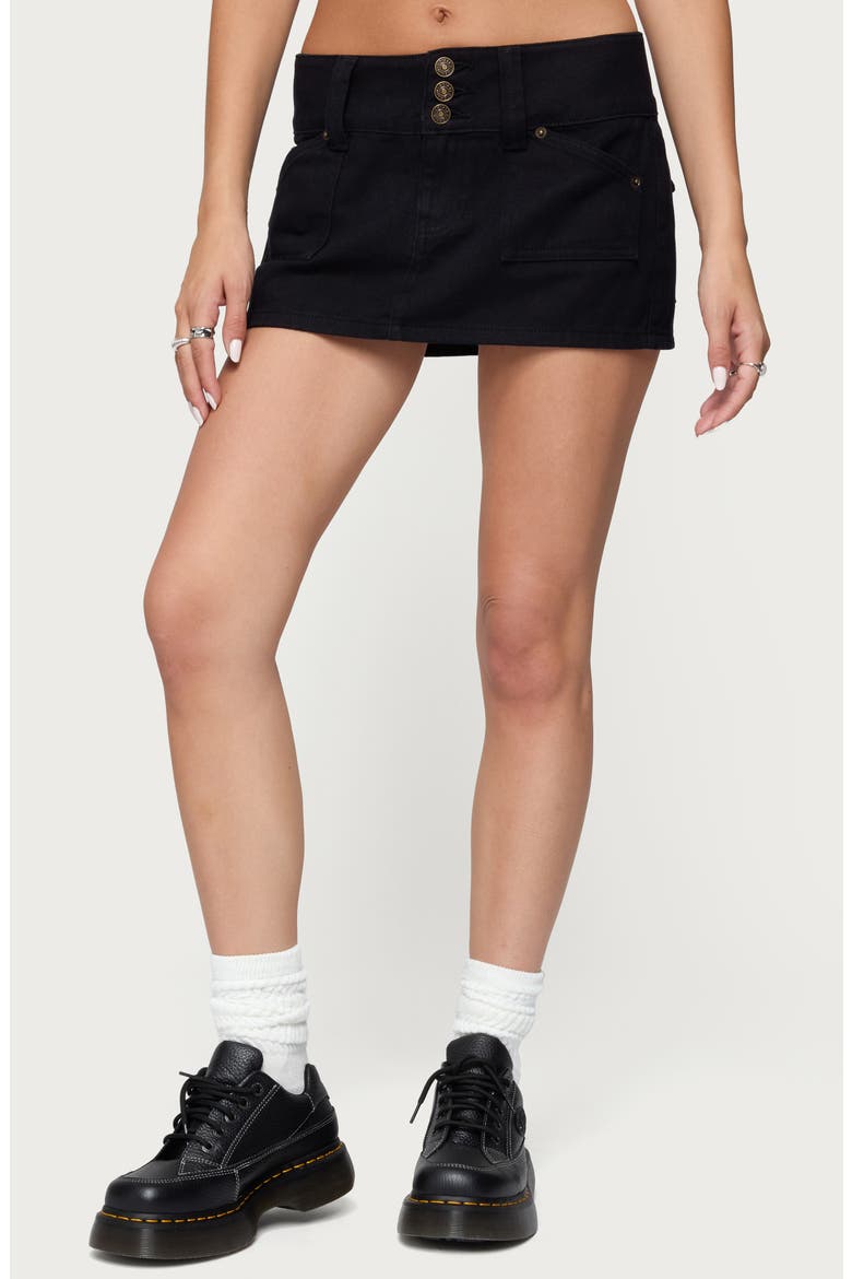 McKinley Denim Miniskirt, Main, color, BLACK