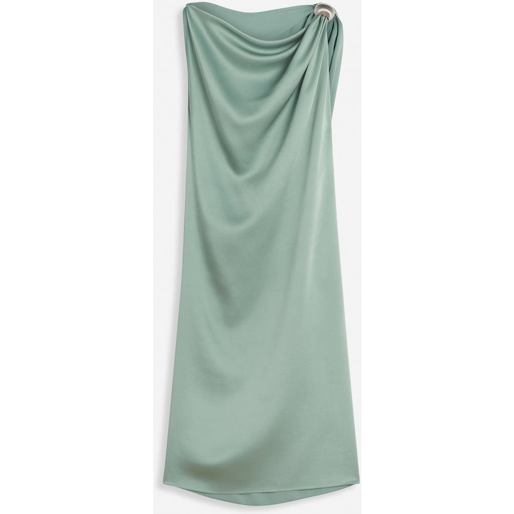 Lanvin Draped Mini Dress With Elegant Detailing In Vert De Gris
