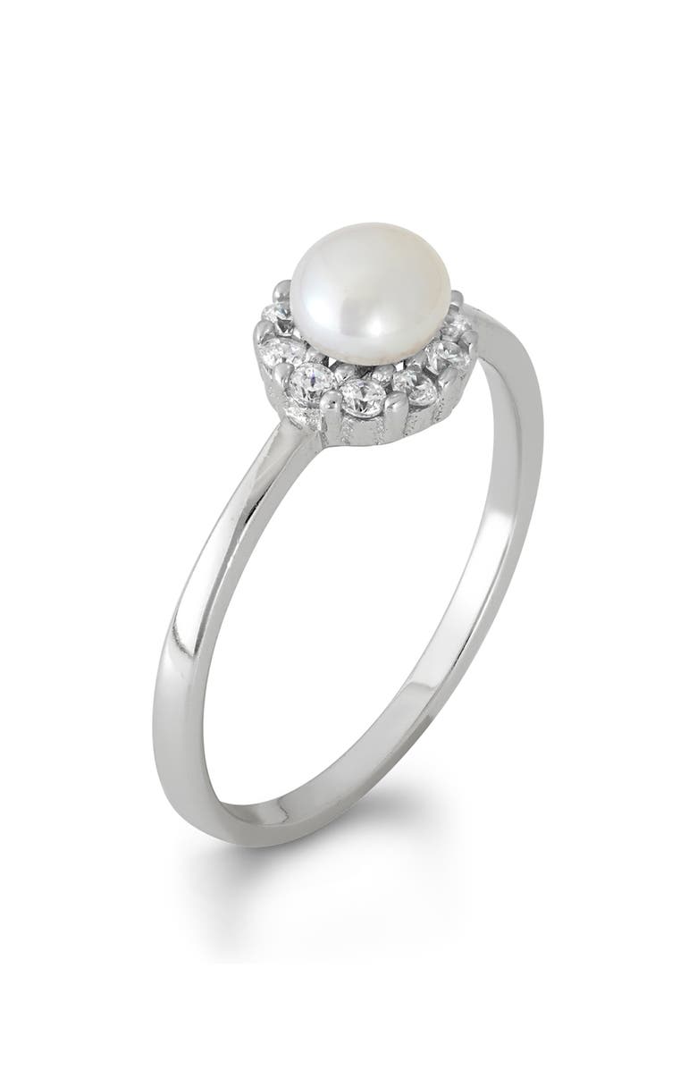 FZN Kids' Sterling Silver Freshwater Pearl Ring, Alternate, color, Silver/ Pearl