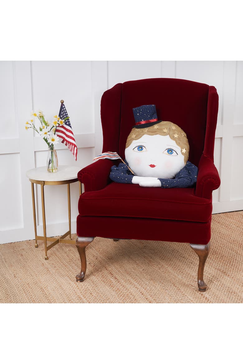Indy Zombinaland 4th of July Patriotic Decorative Soft Figurine Pillow, Alternate, color, Black