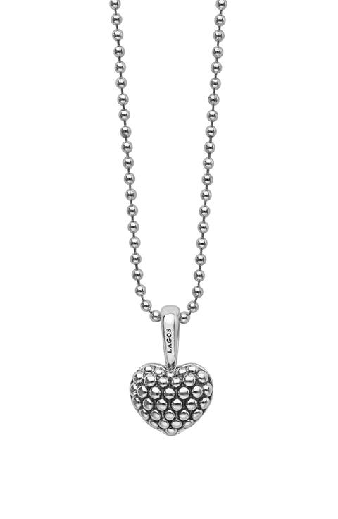Signature Caviar Heart Pendant Necklace
