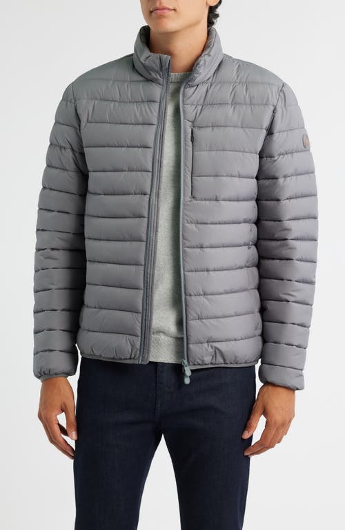 Save The Duck Erion Water Resistant Quilted Puffer Jacket in Mid Grey 
