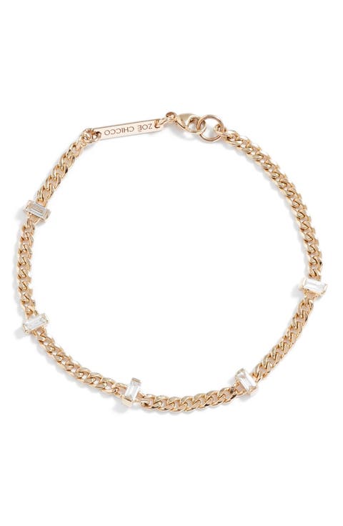 Baguette Diamond Chain Bracelet