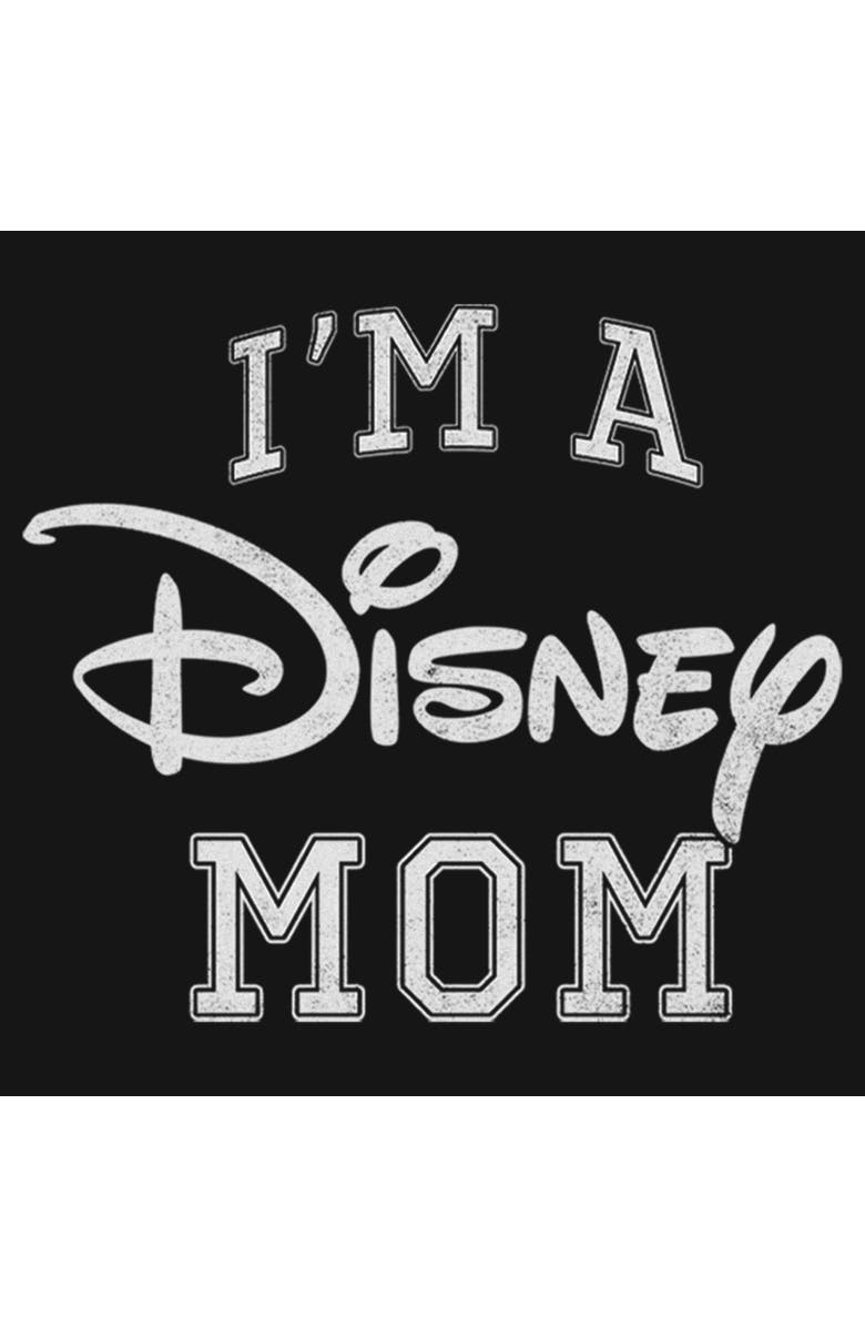 Disney Women's Disney I'm a Mom Distressed Logo  Graphic T-Shirt, Alternate, color, Black
