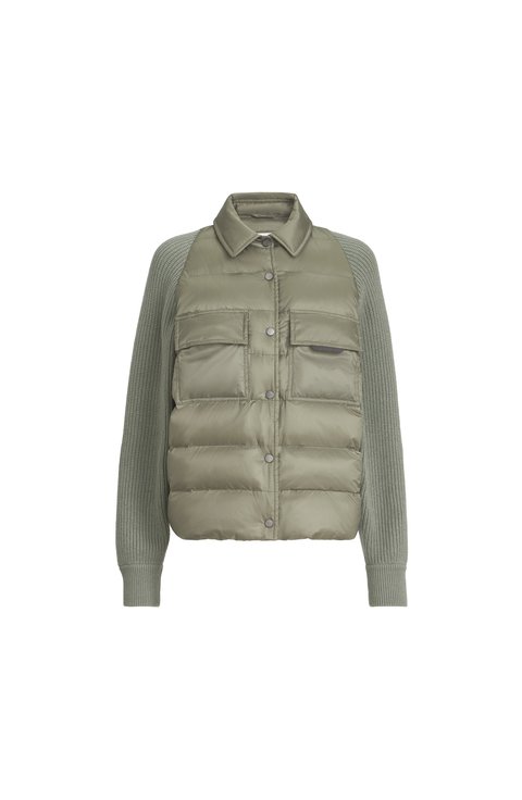 Nylon down jacket with monili