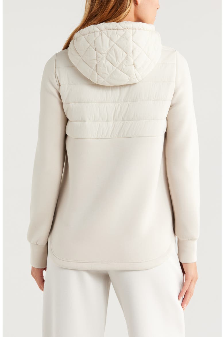 Hybrid Quilted Knit Hooded Jacket, Alternate, color, GREY MOONBEAM