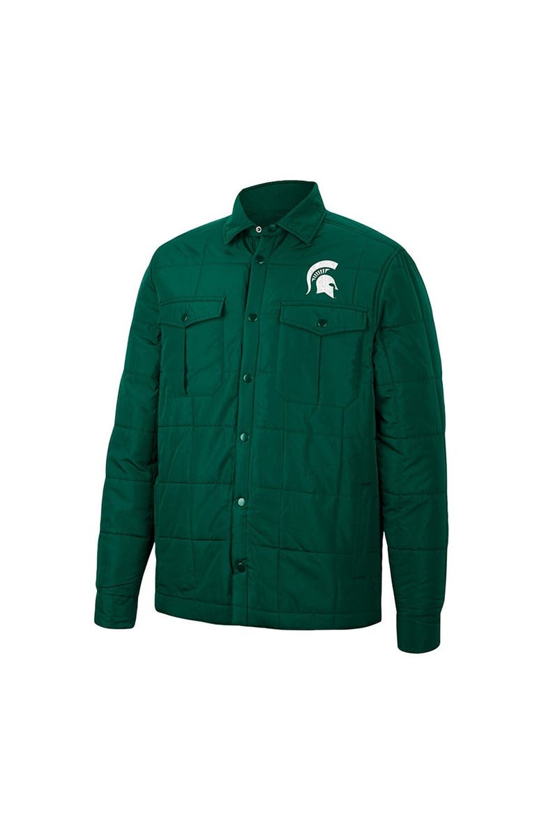 COLOSSEUM Men's Colosseum Green Michigan State Spartans Detonate Quilted Full-Snap Jacket, Alternate, color, 