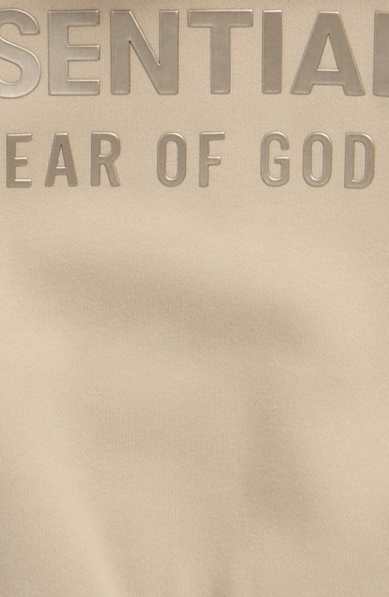 Fear of God Essentials Kids' Metallic Logo Full Zip Fleece Hoodie, Alternate, color, Timber