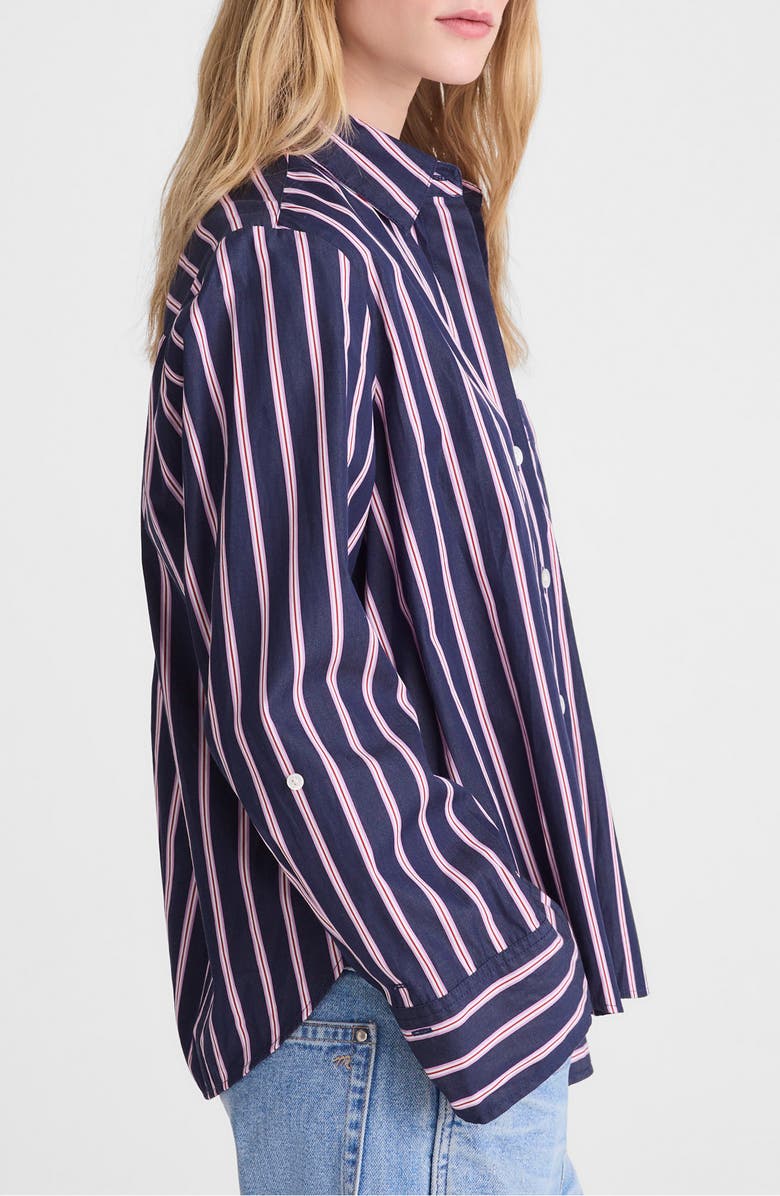 Madewell The Signature Cotton Poplin Y-Neck Shirt, Alternate, color, Classic Indigo