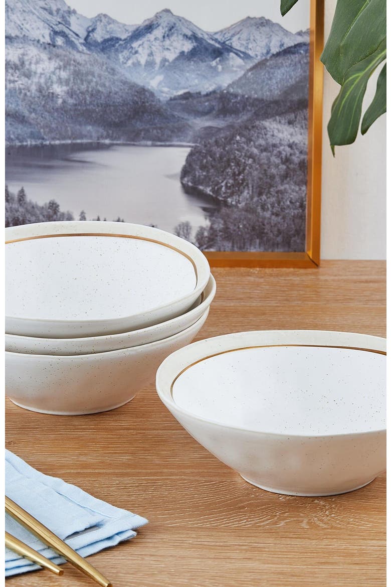 Clara Porcelain 16-Piece Dinnerware Set, Alternate, color, White