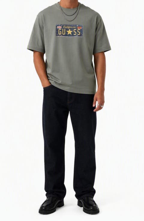 License Plate Graphic Oversized T-Shirt