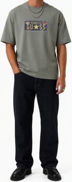 GUESS License Plate Graphic Oversized T-Shirt