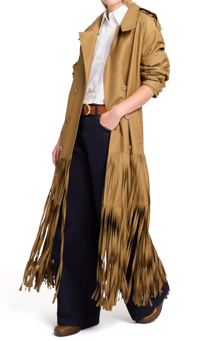 TWP Fringe Benefit Water Repellent Twill Trench Coat, Alternate, color, British Khaki