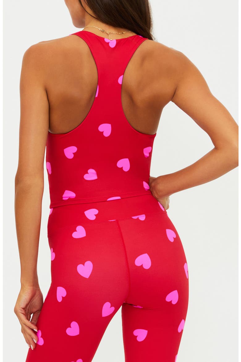 Yara Heart Print Tank, Alternate, color, ROYAL RED