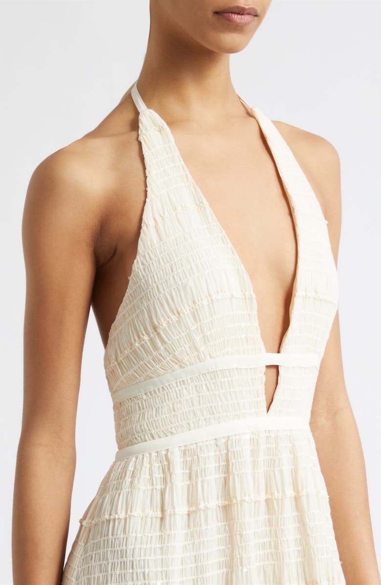 Ramy Brook Hazel Halter Dress, Alternate, color, Bone Chiffon