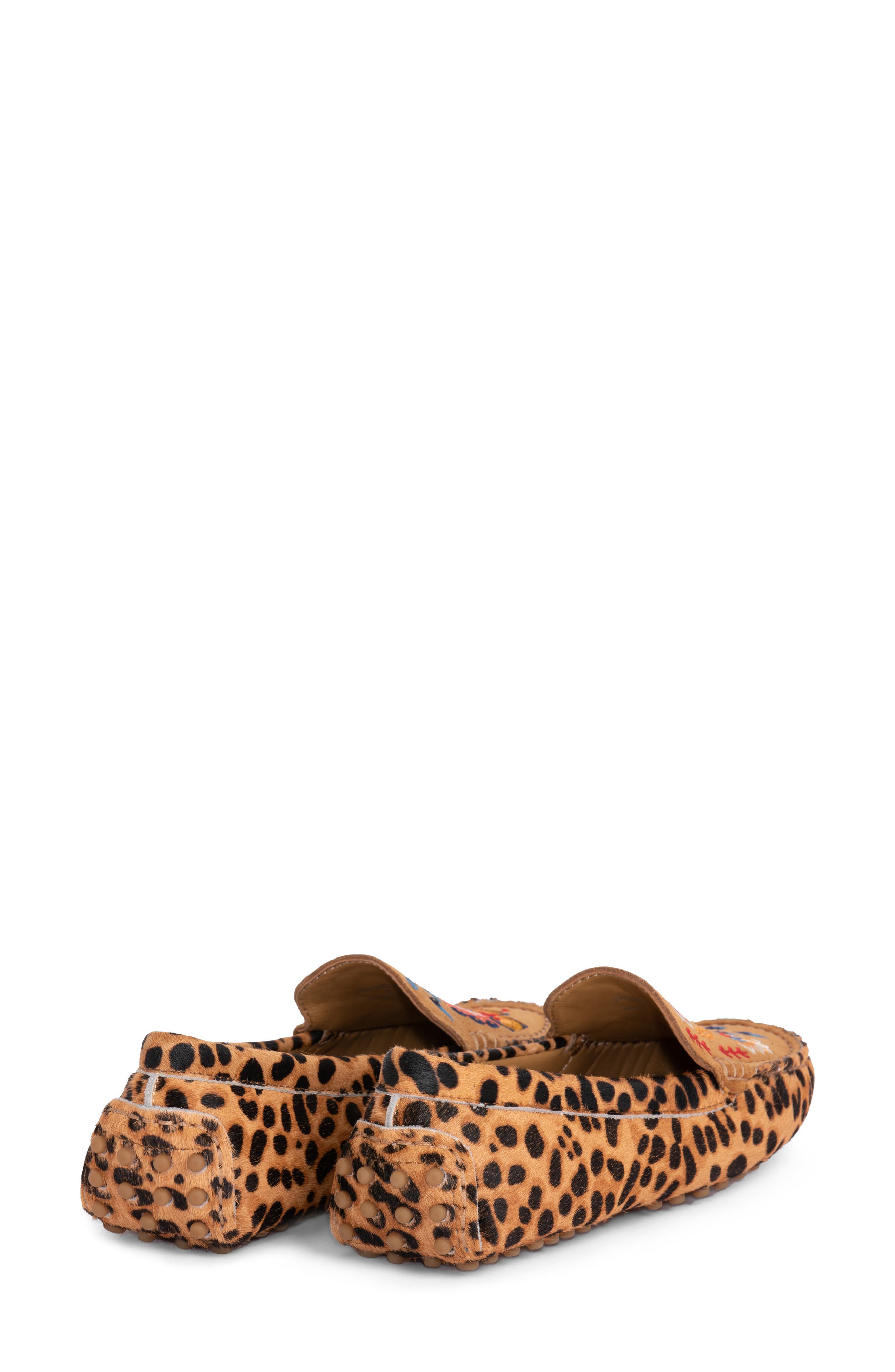Johnny Was Taline Leopard Print Genuine Calf Hair Moccasin, Alternate, color, 
