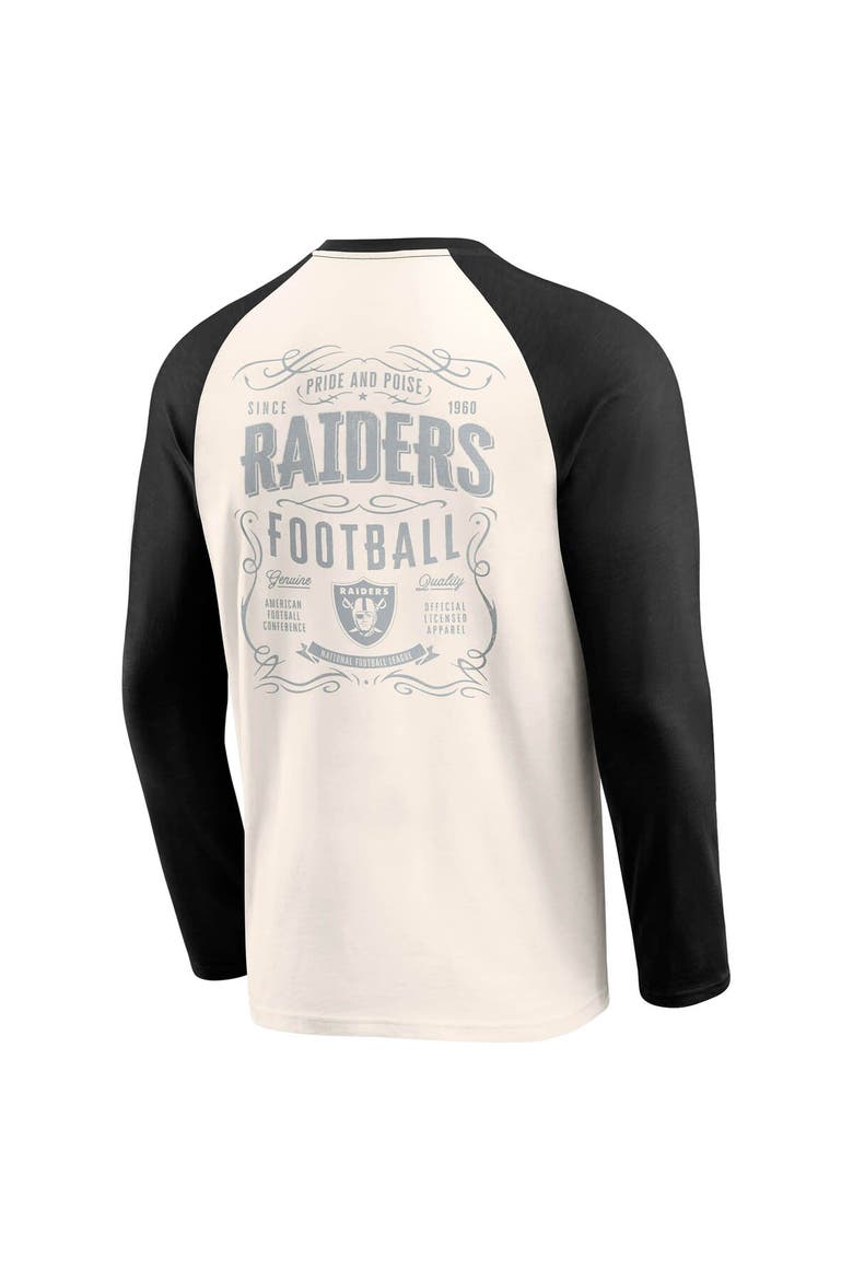 Men's Darius Rucker Collection by Fanatics Cream/Black Las Vegas Raiders Raglan Henley T-Shirt, Alternate, color, Cream