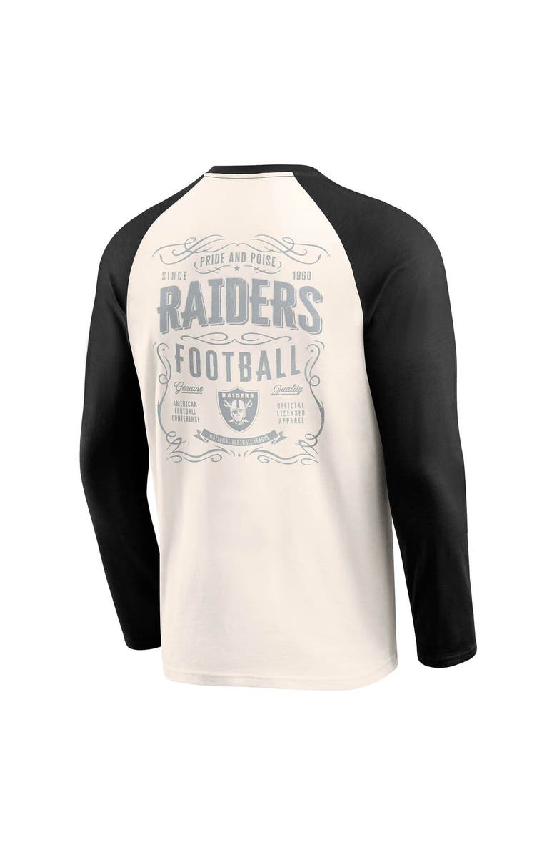 Darius Rucker Collection by Fanatics Men's Darius Rucker Collection by Fanatics Cream/Black Las Vegas Raiders Raglan Henley T-Shirt, Alternate, color, Cream