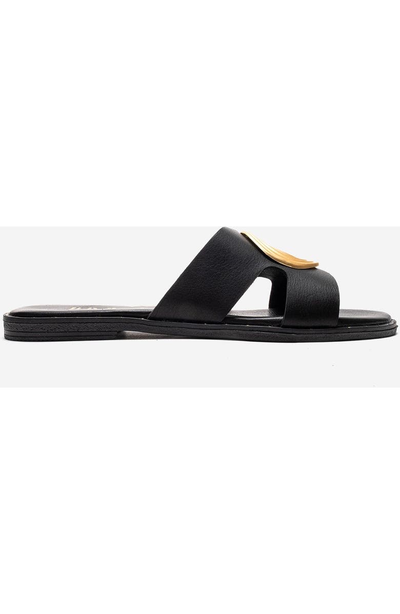 Forever & Always Shoes Nolita Leather Slide Sandal, Alternate, color, Black