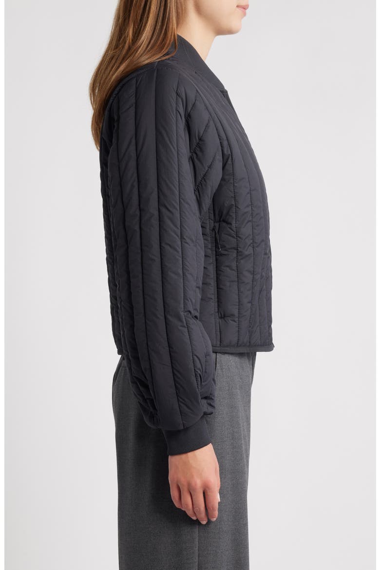 Banja Water Resistant Channel Quilted Bomber Jacket, Alternate, color, NAVY