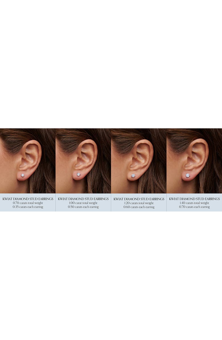 Kwiat Round Brilliant Cut Diamond & Platinum Stud Earrings - 1.20ct., Alternate, color, White 1.2 Ctw