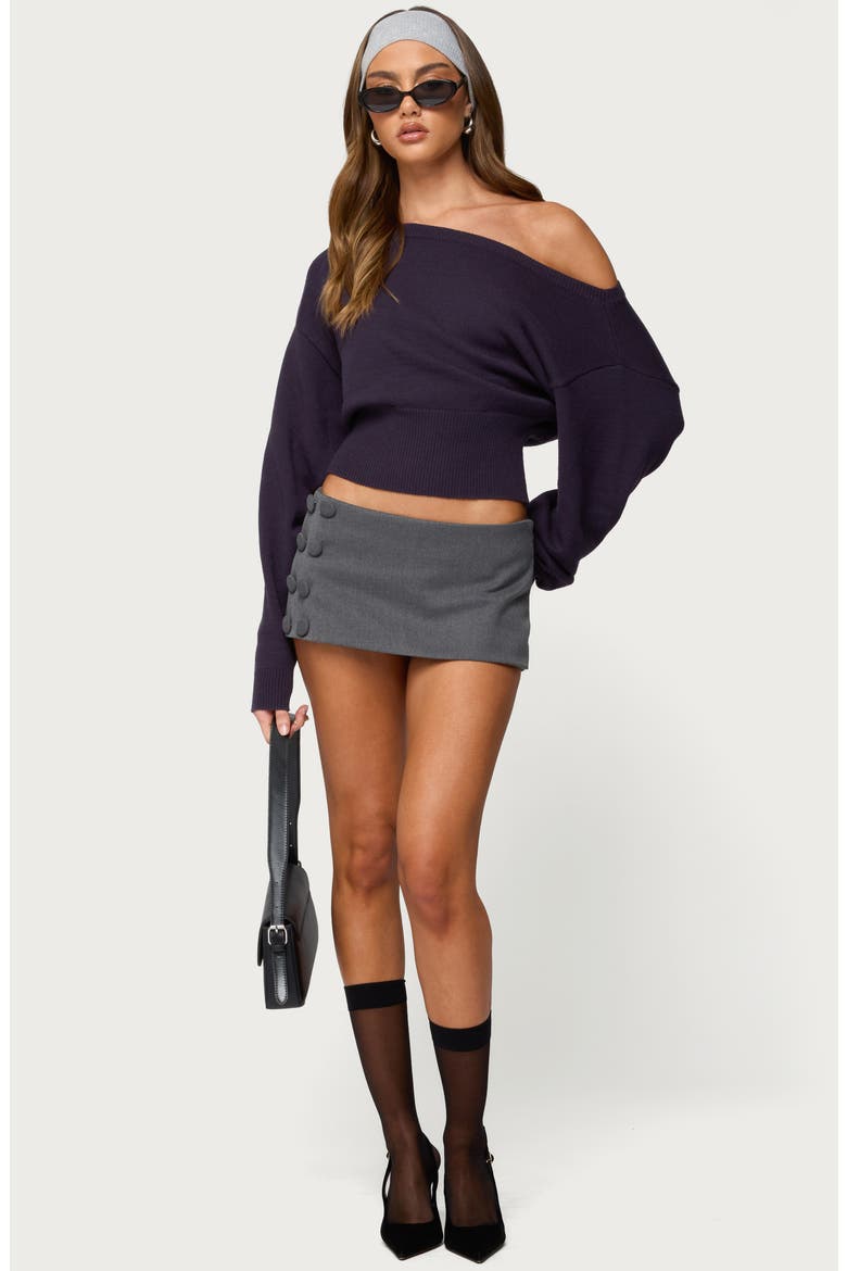 Ravenna One-Shoulder Sweater, Alternate, color, PURPLE