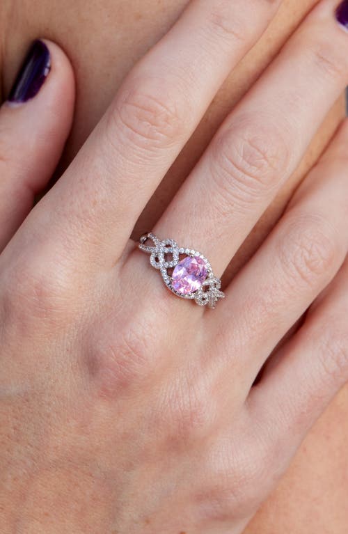 Savvy Cie Jewels Pink Cubic Zirconia Crisscross Ring
