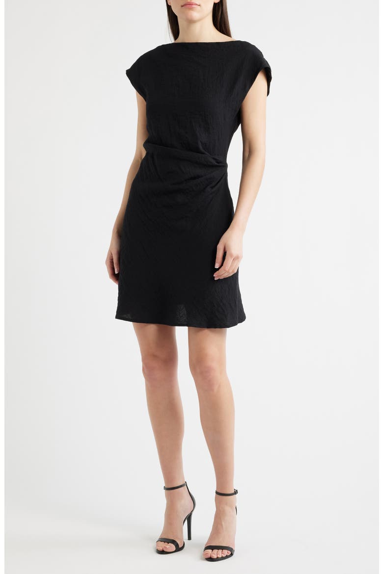 Ruched Minidress, Main, color, BLACK