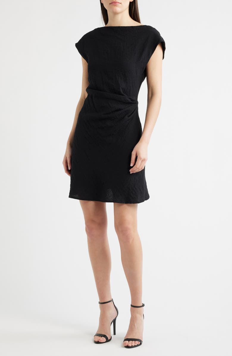 Sam Edelman Ruched Minidress, Main, color, Black