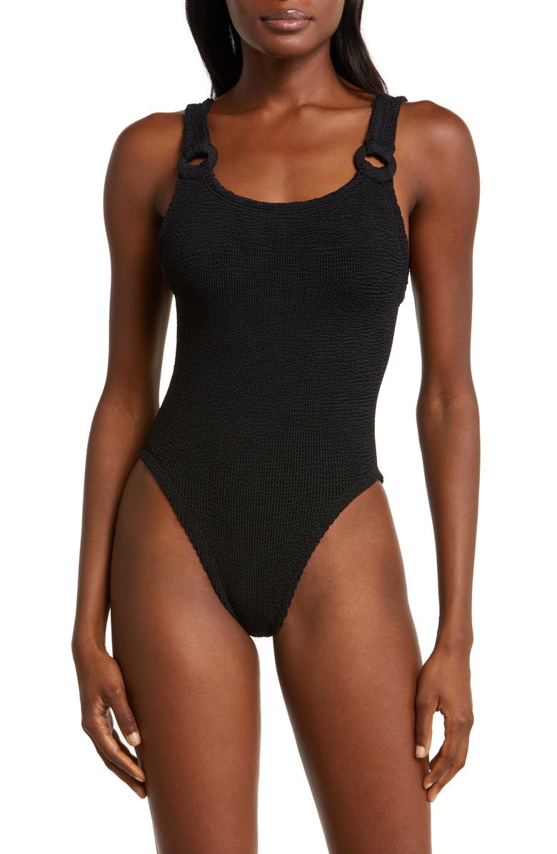 Hunza G Domino Ring Hardware One-Piece Swimsuit, Main, color,