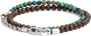 Caputo & Co. Men's Artisan Sterling Silver & Bead Double Wrap Bracelet