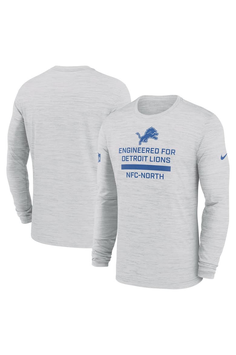 Men's Nike Ash Detroit Lions Sideline Velocity Performance Long Sleeve T-Shirt, Alternate, color, Ash