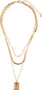 ZAXIE By Stefanie Taylor Crystal Pendant Layered Chain Necklace
