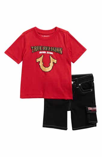 True Religion Kids' T-shirt & Denim Shorts Set