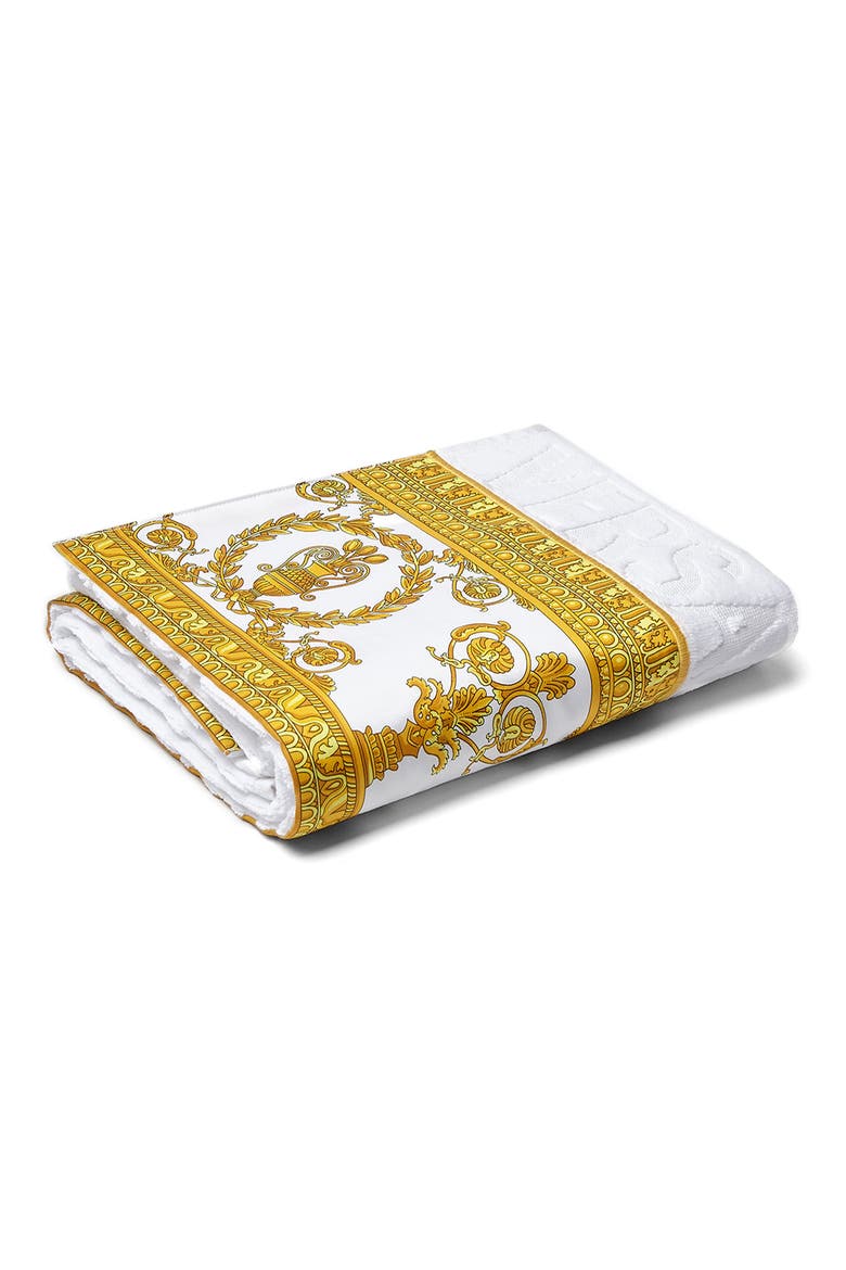 I Heart Baroque Face Towel, Main, color, WHITE