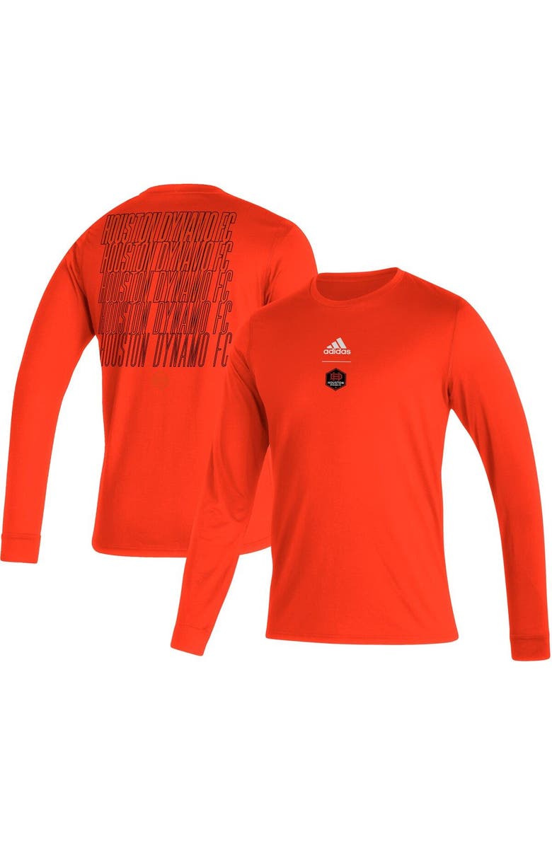 adidas Men's adidas Orange Houston Dynamo FC Club Long Sleeve T-Shirt, Alternate, color, 