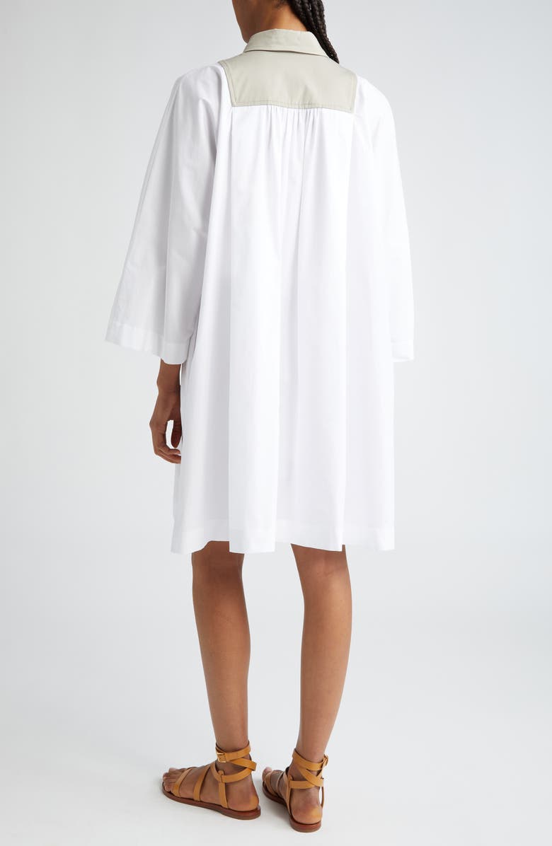 Max Mara Tattico Contrast Bib Poplin Shirtdress, Alternate, color, 