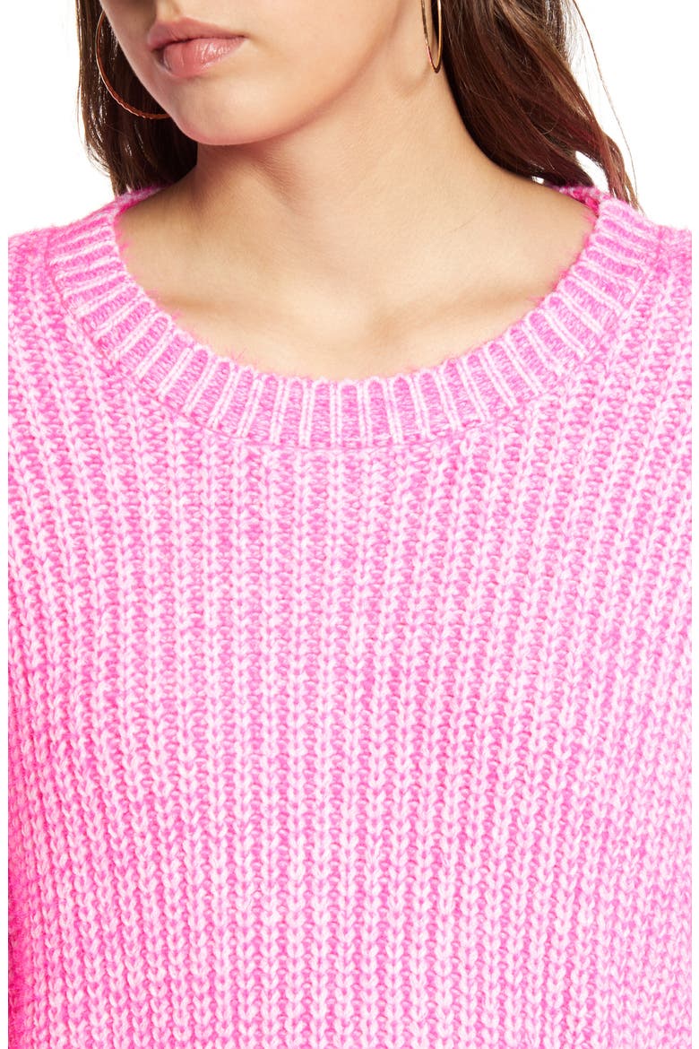Two Tone Sweater, Alternate, color, NEON PINK