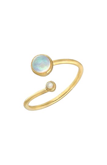 Ys Gems Bezel Set Opal Bypass Ring