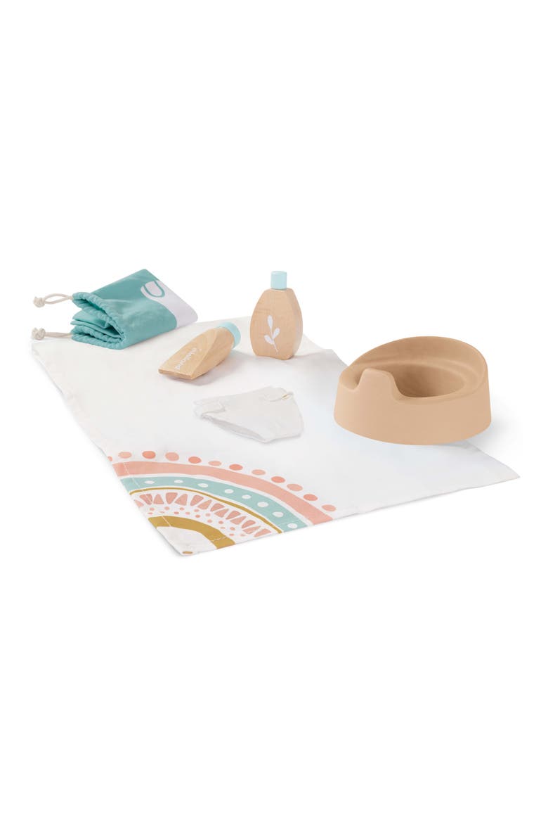 Doll Wooden Care Set, Main, color, BLUE/ WHITE